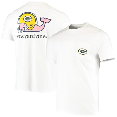 Men's Vineyard Vines White Green Bay Packers Big & Tall Helmet T-Shirt
