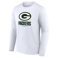 Men's  White Green Bay Packers Team Lockup Long Sleeve T-Shirt