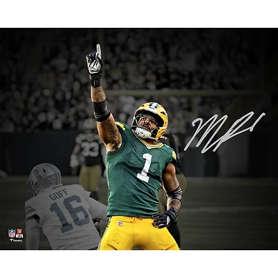 Micah Parsons, des Packers de Green Bay, a dédicacé sa première photo de sac des Packers (16 x 20 pouces)
