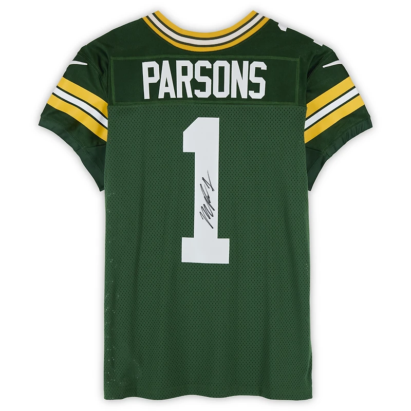 Maillot Nike Elite vert autographié de Micah Parsons (Green Bay Packers)