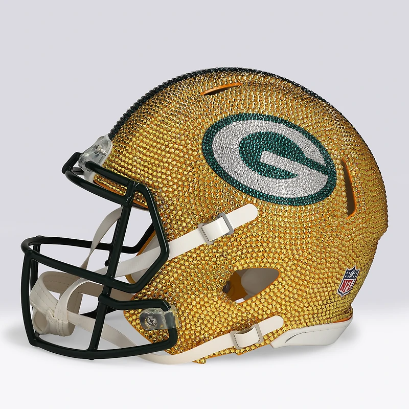 Micah Parsons Green Bay Packers Autographed Swarovski Crystal Riddell Speed Authentic Helmet - Art by Rock On Sports