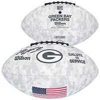 Ballon de football Wilson 2024 Salute To Service, autographié par Micah Parsons des Green Bay Packers
