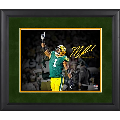 Micah Parsons Green Bay Packers Facsimile Signature Framed 11" x 14" Spotlight Photograph