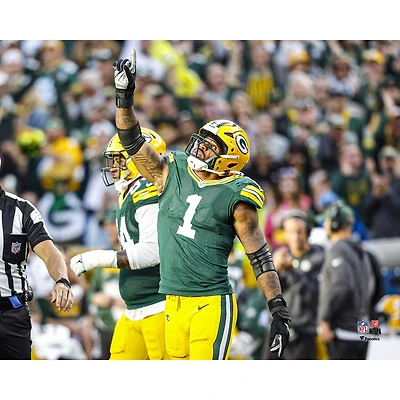 Micah Parsons, joueur non signé des Packers de Green Bay (semaine 1 2025), premier sac avec une photo