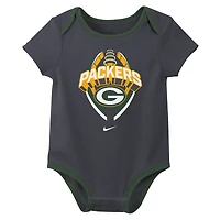 Newborn & Infant Nike Green Bay Packers Three-Piece Bodysuit Set
