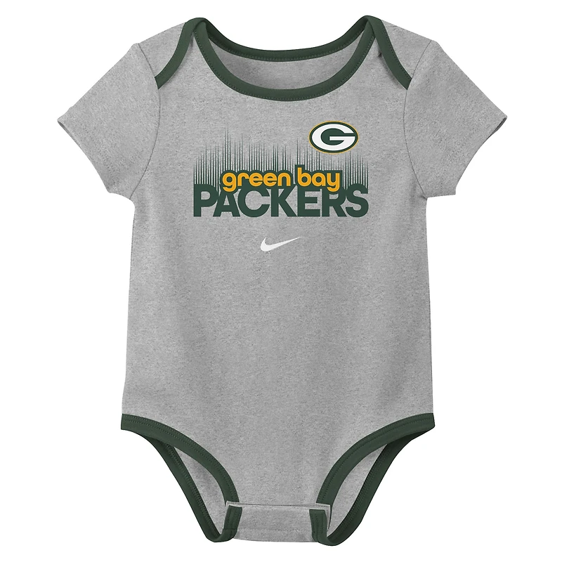 Newborn & Infant Nike Jordan Love Green Bay Packers Name Number 3-Pack Bodysuit Set