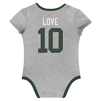 Newborn & Infant Nike Jordan Love Green Bay Packers Name Number 3-Pack Bodysuit Set