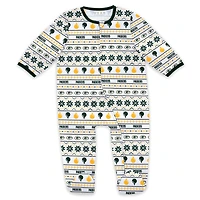 Newborn & Infant WEAR by Erin Andrews Green Bay Packers Allover Print Full-Zip Sleeper Bib Set