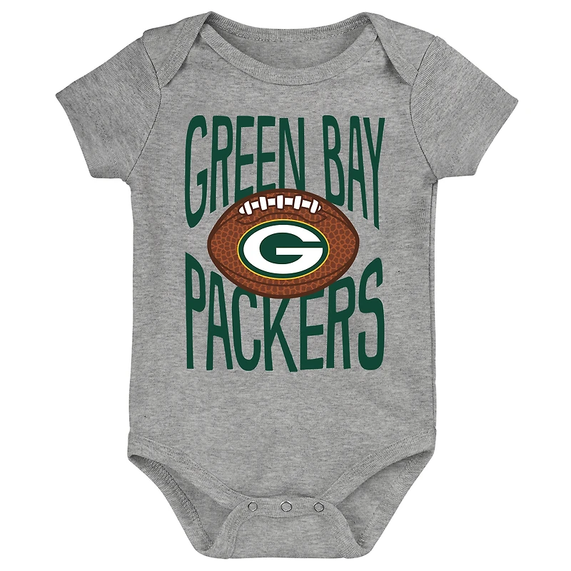 Newborn Outerstuff Gray Green Bay Packers For the Ball Bodysuit