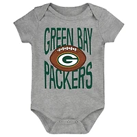 Newborn Outerstuff  Gray Green Bay Packers For the Ball Bodysuit
