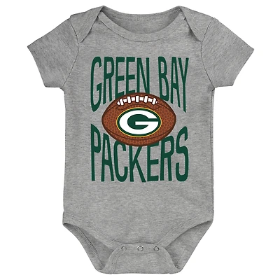 Newborn Outerstuff Gray Green Bay Packers For the Ball Bodysuit