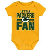 Newborn Outerstuff Green Bay Packers Little Tike 3-Piece Bodysuit Set