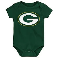 Newborn Outerstuff Green Bay Packers Little Tike 3-Piece Bodysuit Set