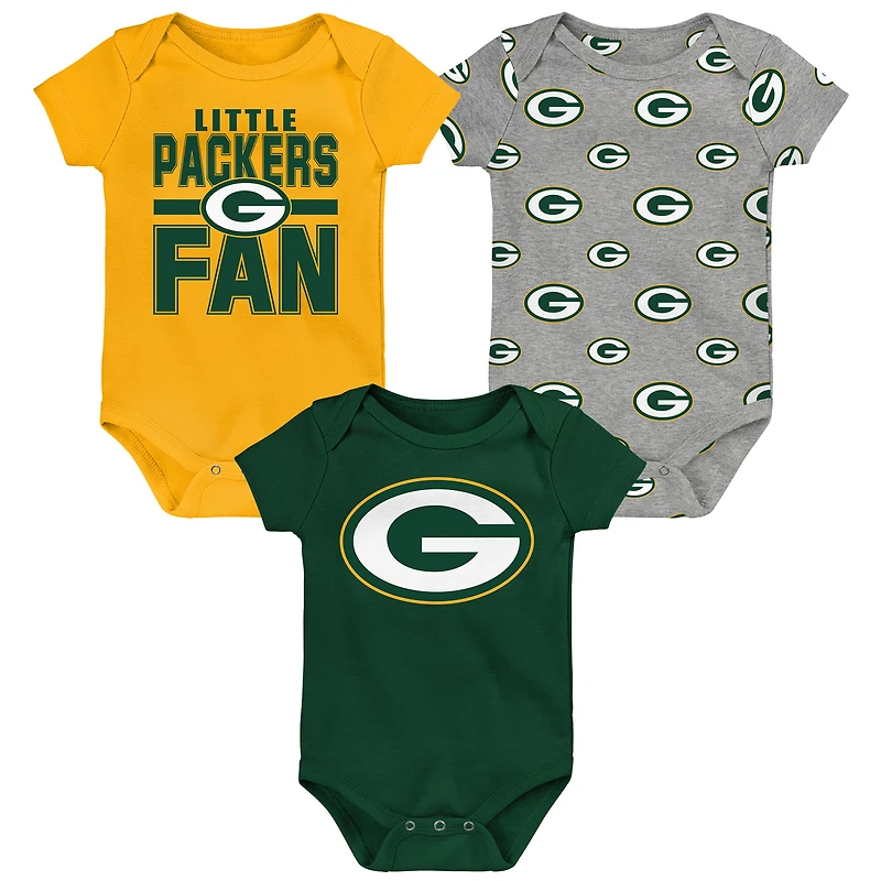 Newborn Outerstuff Green Bay Packers Little Tike 3-Piece Bodysuit Set