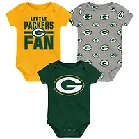 Newborn Outerstuff Green Bay Packers Little Tike 3-Piece Bodysuit Set