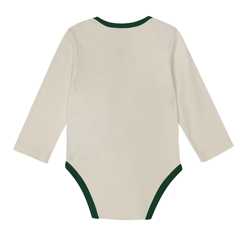Newborn Outerstuff Green Bay Packers Little Champ Three-Piece Long Sleeve Bodysuit, Pants and Cuffed Hat Set