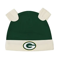 Newborn Outerstuff Green Bay Packers Little Champ Three-Piece Long Sleeve Bodysuit, Pants and Cuffed Hat Set