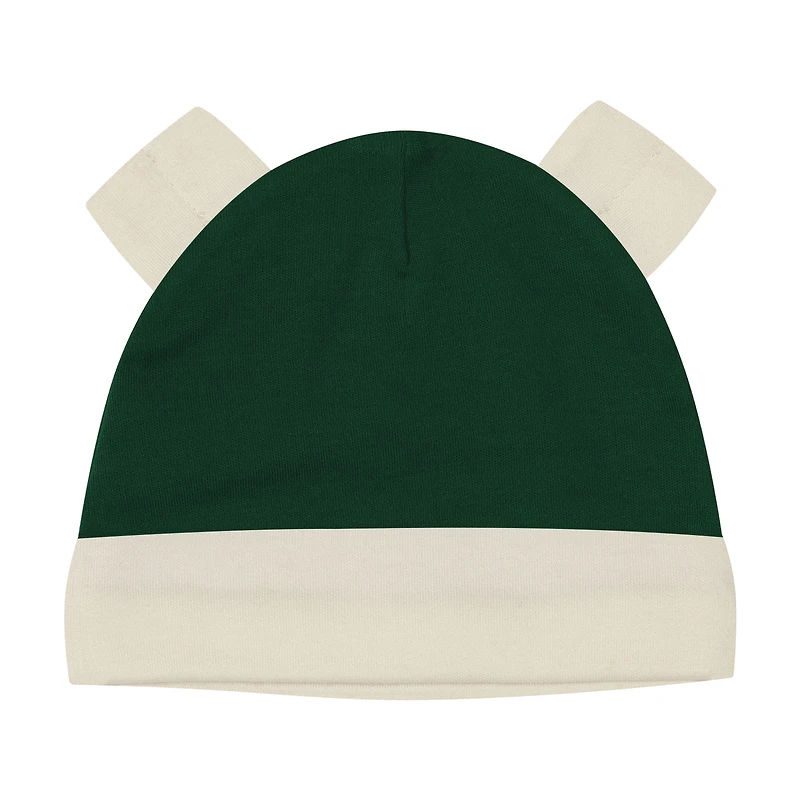 Newborn Outerstuff Green Bay Packers Little Champ Three-Piece Long Sleeve Bodysuit, Pants and Cuffed Hat Set