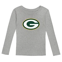 Ensemble de nuit avec t-shirt et pantalon à manches longues pour enfants d'âge préscolaire gris chiné Green Bay Packers