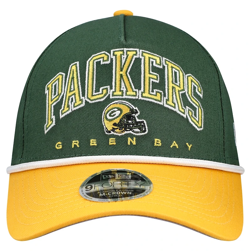 Preschool New Era  Green/Gold Green Bay Packers  Arch COOLERA 9FORTY A-Frame M-Crown Adjustable Hat