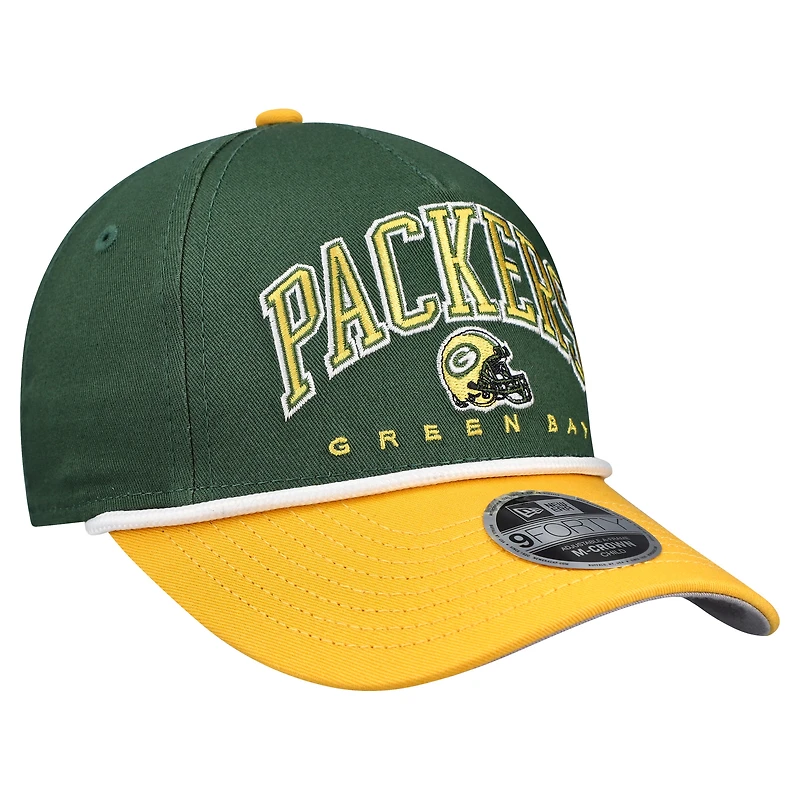 Preschool New Era  Green/Gold Green Bay Packers  Arch COOLERA 9FORTY A-Frame M-Crown Adjustable Hat