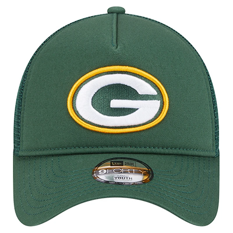 Casquette ajustable A-Frame 9FORTY des Packers de Green Bay pour enfants d'âge préscolaire New Era Green