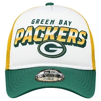 Casquette ajustable 9FORTY A-Frame blanche New Era des Green Bay Packers pour enfants d'âge préscolaire