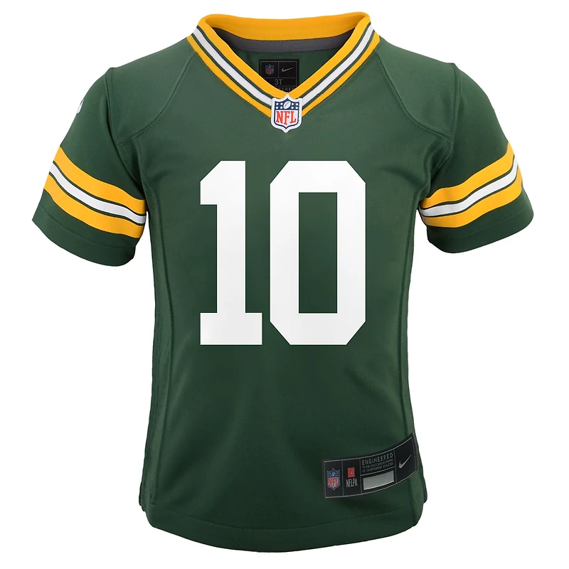Maillot de jeu Nike Jordan Love Green des Bay Packers pour enfant d'âge préscolaire