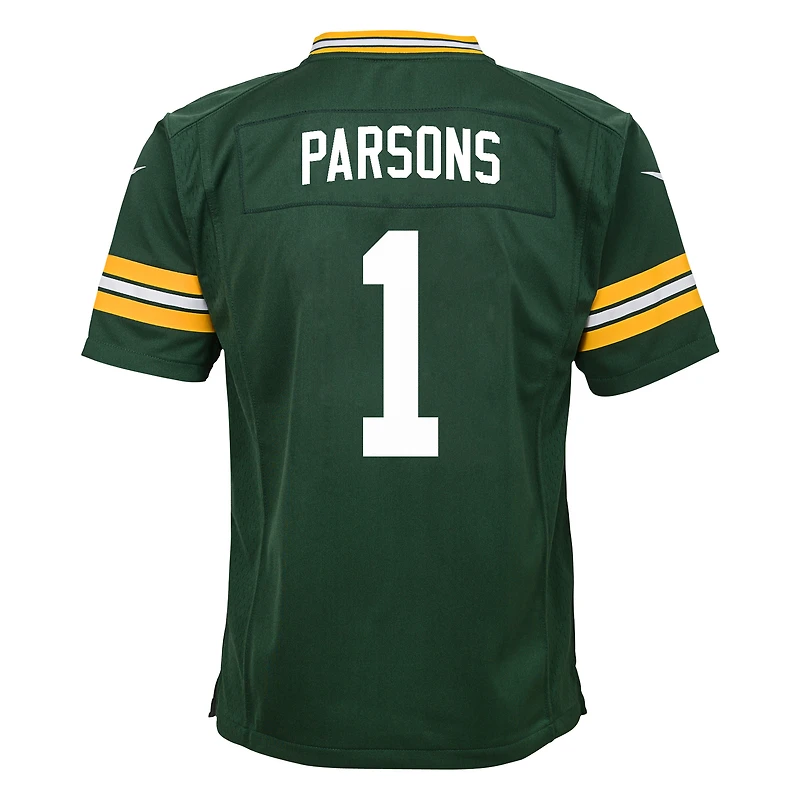 Maillot de match Nike Micah Parsons vert des Green Bay Packers pour enfants d'âge préscolaire