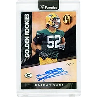 Rashan Gary Green Bay Packers Autographed 2019 Panini Gold Standard Golden Rookies Black #GRA-RG #1/1 Rookie Card