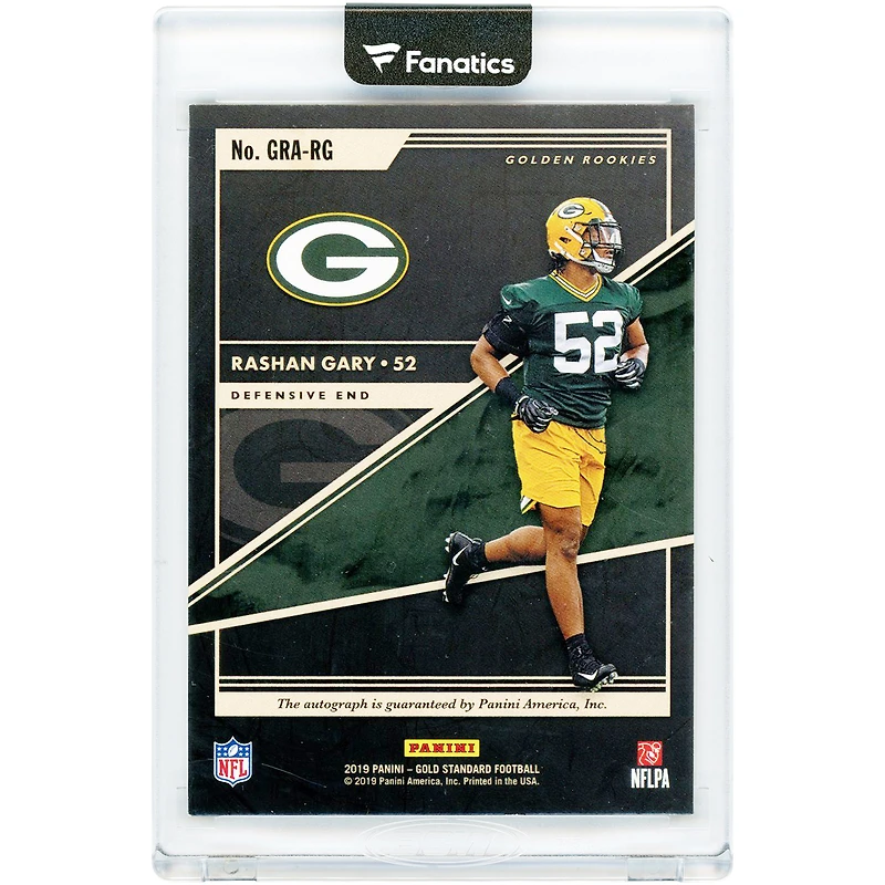 Rashan Gary Green Bay Packers Autographed 2019 Panini Gold Standard Golden Rookies Black #GRA-RG #1/1 Rookie Card