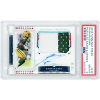 Carte de recrue autographiée de Rashan Gary (Green Bay Packers), Panini National Treasures Stars & Stripes Relic 2019, n° 210, n° 2/20, authentifiée PSA 8