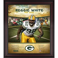 Profil de carrière du Temple de la renommée de Reggie White Green Bay Packers encadré 15" x 17"