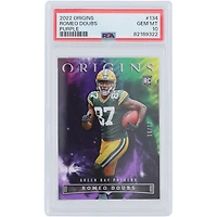Romeo Doubs Green Bay Packers 2022 Panini Origins Purple #134 #16/17 PSA Authenticated 10 Rookie Card