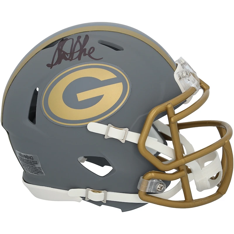 Mini-casque Riddell Slate Speed ​​autographié par Sterling Sharpe des Green Bay Packers