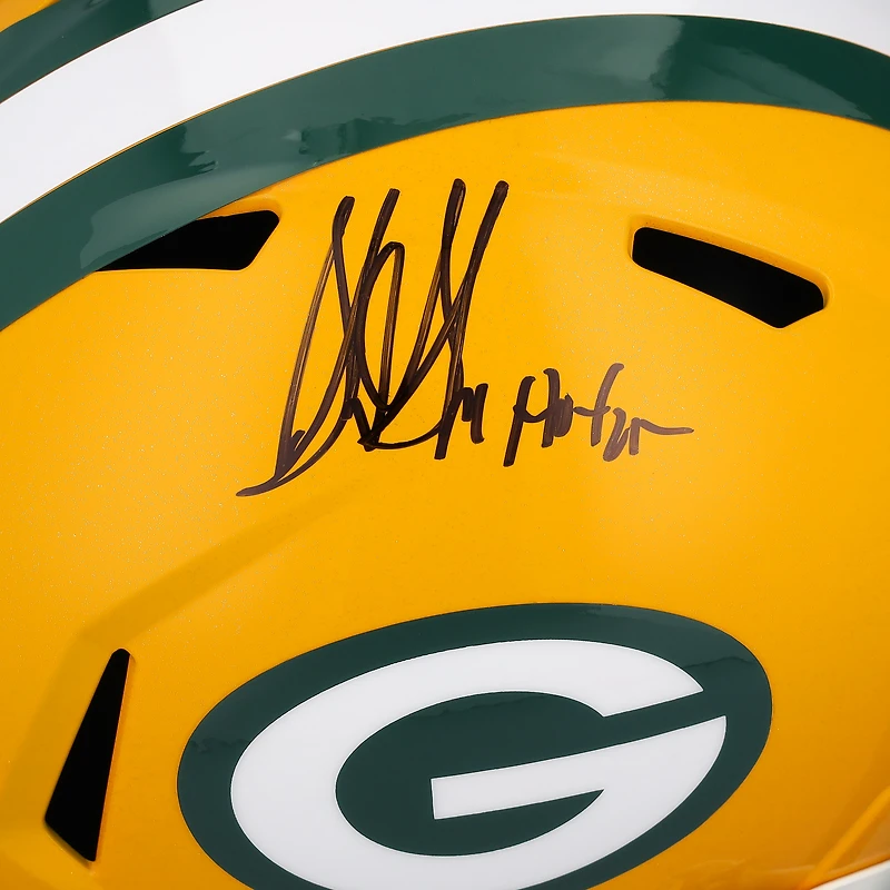 Casque réplique Riddell Rave Speed ​​autographié par Sterling Sharpe des Green Bay Packers avec inscription « HOF 25 »