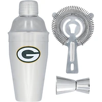 The Memory Company Green Bay Packers Ensemble shaker, passoire et doseur en acier inoxydable