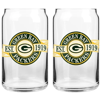 Les Packers de Green Bay Sports Vault 16 oz. Ensemble de deux verres à canettes