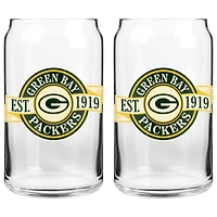 Les Packers de Green Bay Sports Vault 16 oz. Ensemble de deux verres à canettes