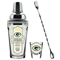 The Sports Vault Green Bay Packers Ensemble de cinq verres à shot et verres à mélange pour barman
