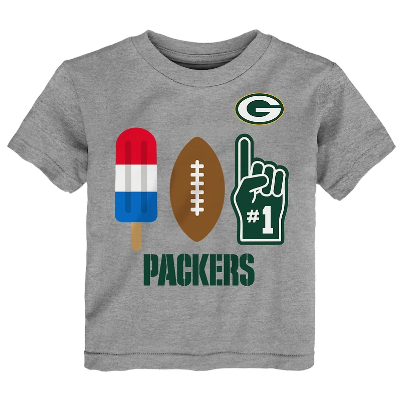 T-shirt pop américain Green Bay Packers gris pour tout-petit