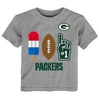 T-shirt pop américain Green Bay Packers gris pour tout-petit