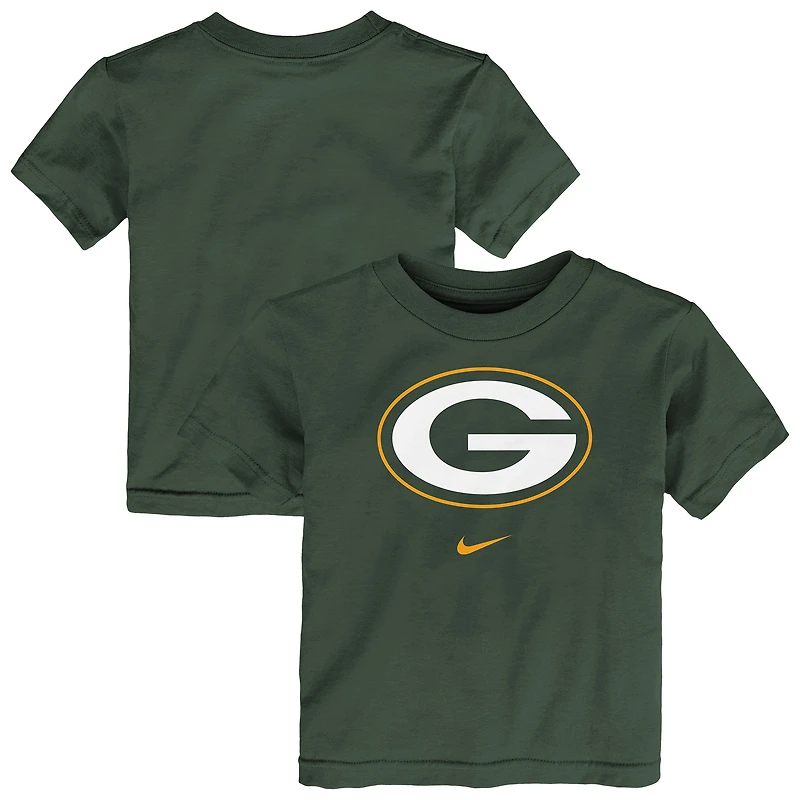 T-shirt Nike vert pour enfant avec logo principal des Packers de Green Bay
