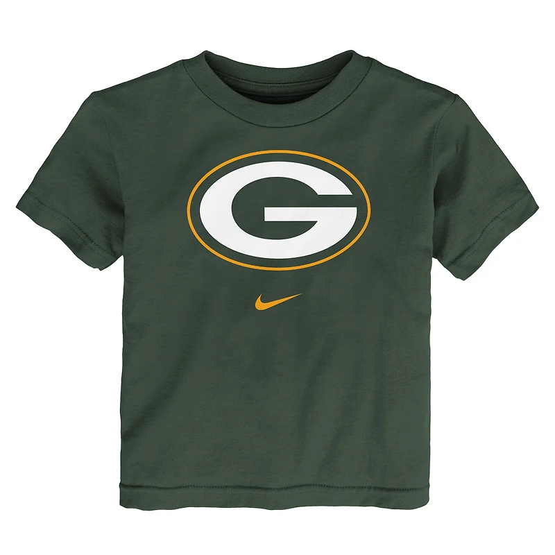 T-shirt Nike vert pour enfant avec logo principal des Packers de Green Bay
