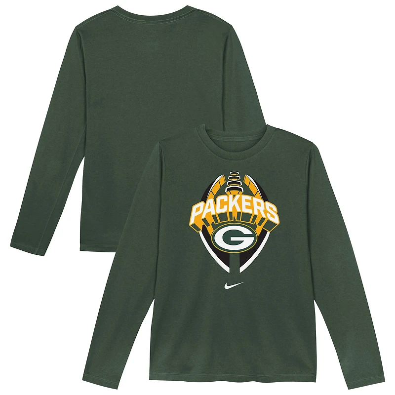 T-shirt de performance à manches longues Nike Green Bay Packers Primetime Legend Icon pour tout-petit
