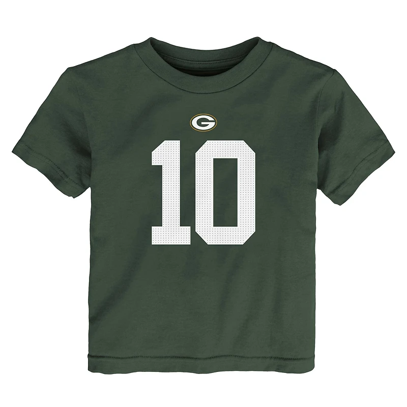 T-shirt avec nom et numéro de joueur Nike Jordan Love Green Bay Packers pour tout-petit