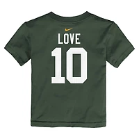 T-shirt avec nom et numéro de joueur Nike Jordan Love Green Bay Packers pour tout-petit