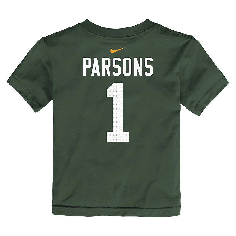 T-shirt Nike Micah Parsons pour enfant, vert, avec nom et numéro des Green Bay Packers