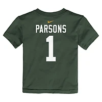 T-shirt Nike Micah Parsons pour enfant, vert, avec nom et numéro des Green Bay Packers