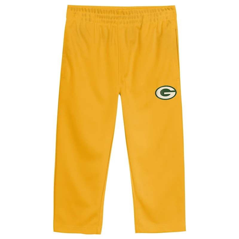 Toddler Outerstuff Green/Gold Green Bay Packers Red Zone V-Neck T-Shirt & Pants Set